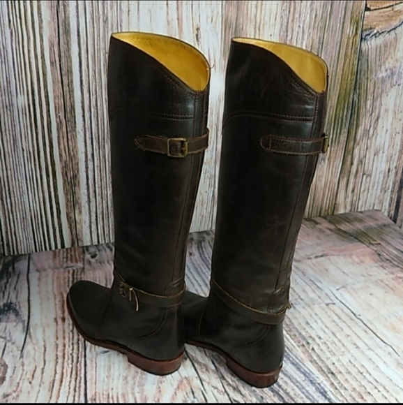 FRYE Dorado Deep Brown Tall Riding Boots - Picture 4 of 12